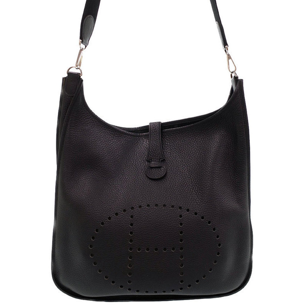 Hermes Evelyn Stamp Shoulder Bag Black